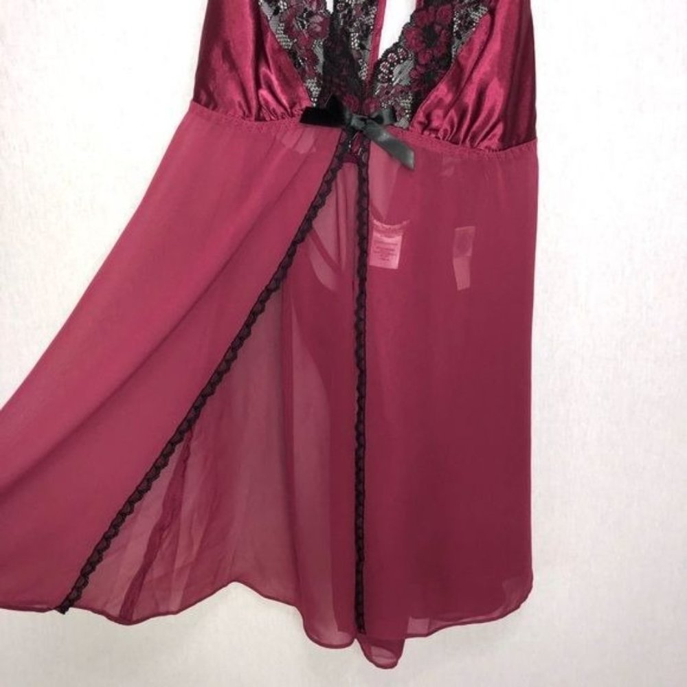 LINEA DONATELLA Lace Trim Satin & chiffon chemise - Picture 5 of 9